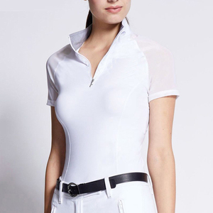 T-shirts d'équitation pour femmes à séchage rapide Performance Top Pocket Silicone Printing Outdoor Equestrian Jodhpur & Breeches - Product Image 3