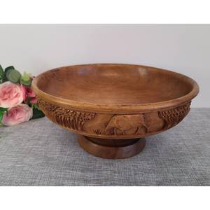 En vente en bois sculpté bol Viking âge médiéval bois décoré peint bol vaisselle cuisine trucs Style Design nordique Simple - Product Image 4