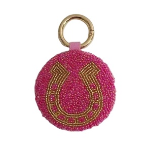 New Stylish Bright Attractive Color Horseshoe Keychain Embroidered Adjustable Lucky Charm Bag Charm Fashion Accessory <b>Key</b> <b>Holder</b> - Product Image 1