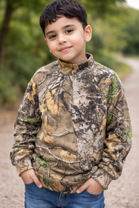 2026 Trending Kids Fashion Clothing | Youth Camouflage <b>Sweatshirt</b> Mockneck | <b>Long</b> Sleeve Casual | OEM Children Wear Manufacturer - Product Image 2