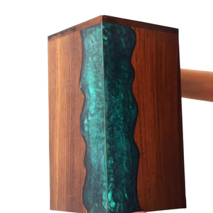Handmade Rosewood Cremation Urn Green Resin <b>Memorial</b> <b>Box</b> Cremation urns for Human And Pet Ashes - Product Image 1