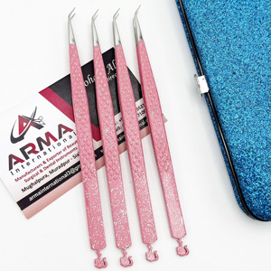 แหนบต่อขนตาแบบมืออาชีพ คุณภาพสูง 45 องศา สแตนเลสสตีล ปลายแหลม - Product Image 5