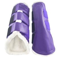 Bottes de brossage pour chevaux - Confortables, légères, en caoutchouc, laine, coton, maille polyester/PVC, pour la protection quotidienne en extérieur lors de l'équitation