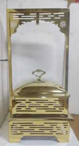 Recipiente para Calentar Alimentos de Acero Inoxidable, Recipiente para Servir Buffet de Hotel, Tapa Compuesta, Capacidad de 8L, Calentamiento a Vapor, Diseño Art Deco, Uso en Restaurantes - Product Image 2