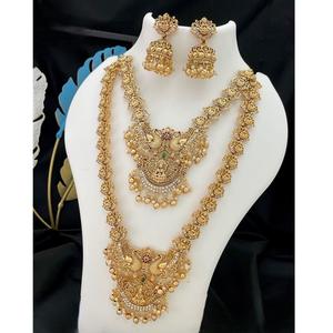 Premium Quality <b>Peacock</b> Necklace Set Heavy Look Gold Finish Necklace Set with Lakshmi Design for Brides and Special Occasions - Product Image 1