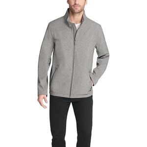 Chaqueta cortavientos ligera con cremallera completa para hombre, chaqueta de lona sostenible personalizada con cuello levantado y multibolsillos, bombardero de Golf resistente a la intemperie - Product Image 3