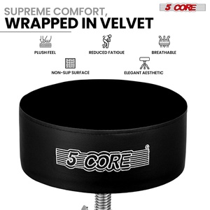 5 Core Drum Throne 5 Padded Guitar <b>Stool</b> Adjustable 310lbs Capacity Heavy Duty Seat w Velvet Top - Product Image 5
