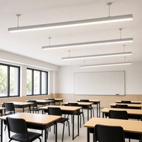 Lampe suspendue linéaire LED en aluminium pour salle de classe, 1200 mm, 4000K, à intensité variable, lumière douce, pour plafond