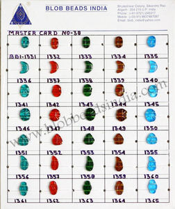 Perles de verre à deux trous perles multicolores en vrac pour bracelet collier perles de verre simples faites à la main à trois trous d'Inde - Product Image 3