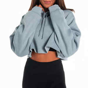 Sweat-shirt à capuche streetwear pour femme avec logo personnalisé, sweat-shirt à capuche de sport, crop top à capuche, ensemble de sweat-shirt à capuche - Product Image 6