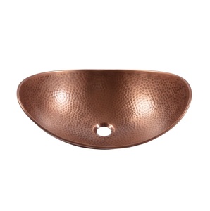 Fregadero de cocina de encimera con acabado antiguo de nueva tendencia, lavabo de Metal de lujo de nuevo estilo de cobre martillado Premium - Product Image 3