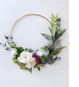 Nouvelle guirlande de décoration de Noël à la maison de Style forêt pour la décoration de mur et de chambre de Noël en métal de fer de forme ronde - Product Image 2