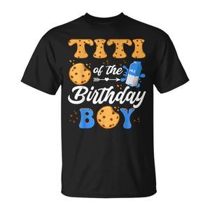 Maglietta per il Primo Compleanno dei Bambini, T-shirt Promozionale 'Titi il Compleanno' con Latte e Biscotti - Product Image 1