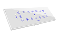 Control de Hogar Inteligente Táctil Wifi de Color Blanco de Fox Domotics con Tecnología NFC, Control por Aplicación, 4 Interruptores de Luz, 1 Ventilador, 3 Reguladores de Intensidad de Pared