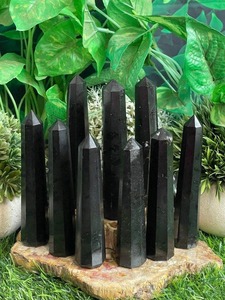 Tourmaline noire naturelle de qualité supérieure, obélisque poli, protection, équilibre des chakras, cristal de guérison, 2-4 pouces, jeu de couleurs - Product Image 2