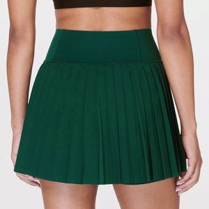 กระโปรงตีกอล์ฟสำหรับผู้หญิงกระโปรงเทนนิสผ้าคอตตอนไซส์ใหญ่พิเศษสีเขียวมีกระเป๋า - Product Image 2