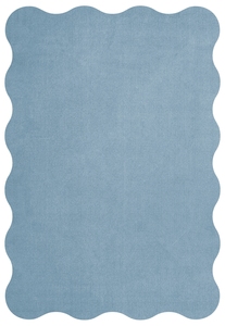 ชุดพรมไหมพรมขนหอยพัดสีฟ้าทำด้วยมือสำหรับห้องนอนบ้านหรือห้องนั่งเล่น - Product Image 3