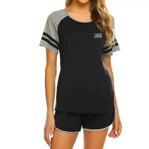 Ensemble 2 pièces pour vêtements pour femmes Ensembles T-shirts d'été 100% coton OEM ODM Service Design Plain Oversized 2 piece set women - Product Image 1