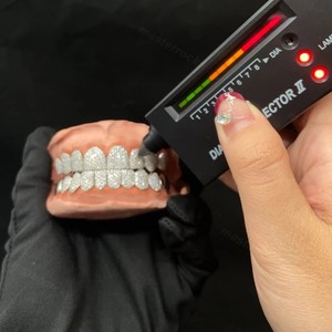 IGI Certified VVS Diamond Grillz Custom S925 <b>Silver</b> Hiphop Iced Out 10K 14K 18K Gold Plated Teeth Iced Out Grillz For Gift Party - Product Image 4