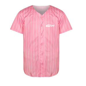 Camiseta de Béisbol Deportiva Sublimada Personalizada con Cuello en V y Manga Corta, Unisex, Clásica, con Botones, para Softbol, Hombre y Mujer - Product Image 1