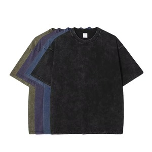T-shirt vintage personnalisable 100% coton pour hommes, poids lourd, lavage à l'acide 250Gsm, coupe surdimensionnée, vêtements vierges de haute qualité - Product Image 6