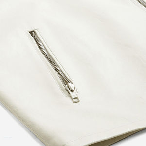 Chaqueta de Cuero de Camuflaje para Hombre, Cuello Alto, Elegante, Ecológica, Transpirable, para Uso Casual, Color Blanco, para Clima Frío - Product Image 4