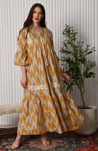 Manches longues bouffantes fleur ukrainienne robe brodée indienne traditionnelle pour les femmes 2025 coton été nouveau Design robe broderie - Product Image 6