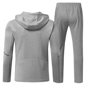 Top Venta de alta calidad gris cremallera chándales hombres 2025 nuevos hombres moda Casual gimnasio chándales logotipo personalizado JoggerSuit para hombres - Product Image 2