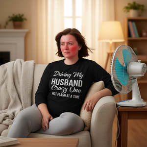 Husband Wife <b>Menopause</b> Hot Flash Long Sleeve T-Shirt For Women - Product Image 3