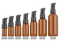 Bouteilles d'huile essentielle en verre occultant avec pompe à lotion et sérum, 5ml, 30ml, 50ml, 100ml, avec bouchon à languette et bec de pingouin, vente en gros