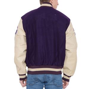 Nouvelle veste de baseball pour homme en cuir avec logo personnalisé 2025, broderie noire, couple, collège, veste universitaire bleu clair, veste varsity - Product Image 6