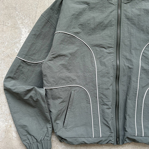 Chaqueta cortavientos blanca de talla 0, cortavientos personalizado, chaquetas reflectantes de diseñador para exteriores con cremallera - Product Image 2