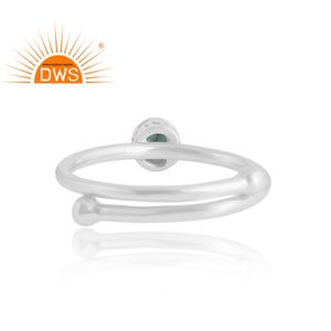 Anillo de piedras preciosas de Esmeralda Natural de Plata de Ley 925, joyería personalizada para mujer, regalo para ella - Product Image 2