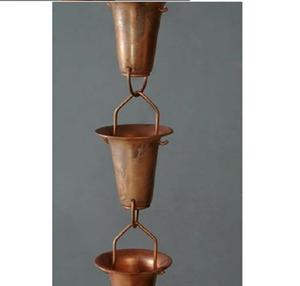 Fabricant décoratif en gros de cuivre chaîne de pluie en métal suspendue en cuivre pur naturel pour ornement de maison en métal de jardin - Product Image 2