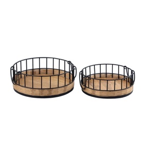 Acabado recubierto de polvo negro, cesta de fruta profunda de Metal de alambre respetuoso con el medio ambiente, cesta de almacenamiento decorativa curvada a mano - Product Image 3