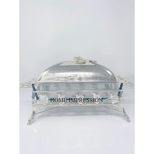 Casserole en aluminium moulé de feuilles de Gingko Design couleur argent finition brillante polie aspect attrayant à prix impressionnant - Product Image 1