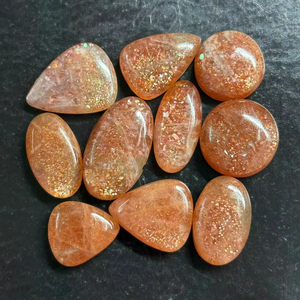 Lote al por Mayor de Piedras Preciosas Sueltas de Piedra Solar Naranja Natural, Cabujón de Forma Mixta, Pulido, para Joyería o Regalo para Ella - Product Image 2
