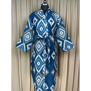Cárdigan tipo bata de mezcla de lana de yak para mujer, con estampado de diamantes azules, cómodo para el invierno, estilo romántico, ropa de estar por casa con bolsillos, abrigo de casa tejido con diseño original - ODM - Product Image 1