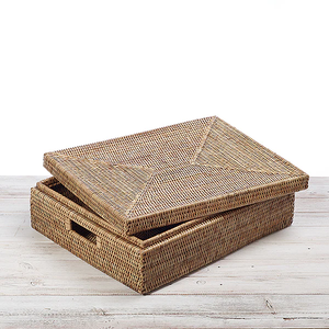Boîte de rangement en osier avec couvercle et boîte de rangement encastrée à la main Écologique Naturel Maison et Décoration intérieure Vente en gros du Vietnam - Product Image 3