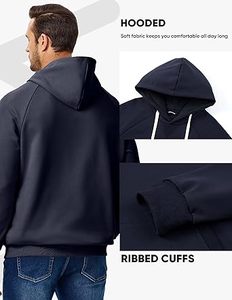 Jersey informal de invierno para hombre, sudaderas con capucha, Color sólido, forro polar de algodón 100%, bolsillo de ajuste Regular, secado rápido y transpirable, alta calidad - Product Image 4