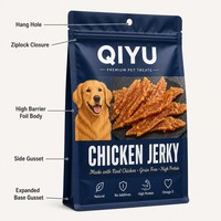 Sacs d'emballage personnalisés pour aliments pour chiens et chats, pochettes à fond plat, emballage pour friandises et collations pour animaux de compagnie avec fermeture éclair