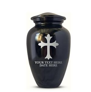 Urna de aluminio negro personalizada para adultos, estilo moderno personalizado, cenizas de cremación humana, conmemorativo, nombre grabado, fecha, tamaño personalizado - Product Image 2