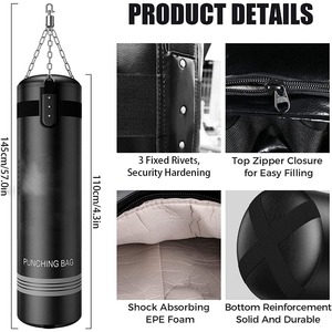 New Design Boxing Training Punch <b>Bag</b> Leather Hanging Boxing <b>Punching</b> <b>Bags</b> for Sale - Product Image 2