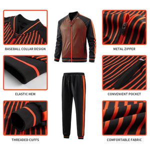 Ensemble pantalon de survêtement et fermeture éclair avec impression bouffante de logo personnalisé survêtement de sport pour homme deux pièces jogging extérieur survêtement pour homme - Product Image 5