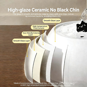 Özel Logolu Çevre Dostu Elektrikli Otomatik Su Filtreli Kedi ve Köpek Mama Kapları ve Su Sebili (Seramik) - Product Image 2