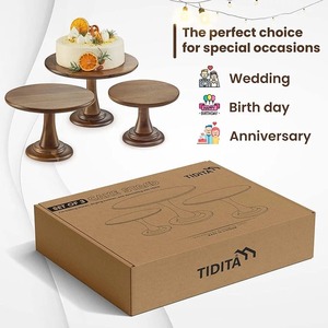 Pedestal de pastel de granja de madera rústico moderno de 3 para bodas, cumpleaños, cenas en restaurantes, sala de estar, cocina, uso en hoteles - Product Image 5