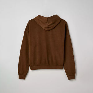 <b>Men</b> Zip Up Custom OEM Hoodie Oversized Drop Shoulder Streetwear 100% Cotton High Quality <b>Cropped</b> Blank Zipper <b>Top</b> - Product Image 4