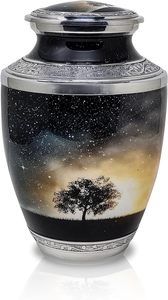 Elegant Art Deco Aluminium Cremation Urn Tabletop <b>Vase</b> Size S for Home Burial <b>Memorial</b> for Dad's Ashes Adult Male Use - Product Image 4