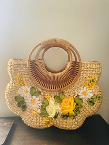 Colección de bolsos abiertos de moda de verano para mujer, hecho a mano Natural jacinto de agua, algodón de capacidad de 1-1.9L ecológico - Product Image 3