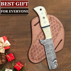 Cuchillo de vaquero de hoja fija de acero de alto carbono 1095 hecho a mano con mango de madera exótica y Funda de cuero cuchillo de caza OEM - Product Image 2